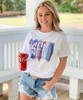 Monogrammed Patriotic Brush Strokes Graphic Shirt