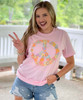 Retro Flower Peace Sign Bella Canvas Tee