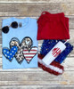 Patriotic And Leopard Hearts Graphic Tee