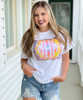 Monogrammed Tie Dye And Leopard Frame Graphic Shirt