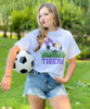 Monogrammed Soccer Ball In Grass Graphic Tee Shirt