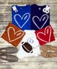 Football Heart Graphic Tee Shirt