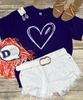 Football Heart Graphic Tee Shirt