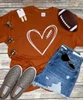 Football Heart Graphic Tee Shirt
