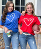 Football Heart Graphic Tee Shirt