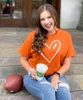 Football Heart Graphic Tee Shirt