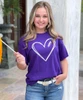 Football Heart Graphic Tee Shirt