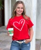 Football Heart Graphic Tee Shirt