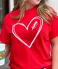 Football Heart Graphic Tee Shirt