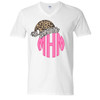 Monogrammed Leopard Santa Hat Graphic Shirt