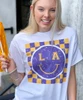 Customized Checkered Smiley Football Graphic Shirt