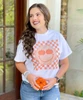 Pumpkin Smiley Checkerboard Graphic Shirt