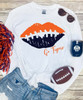 Customized Football Lips Graphic Tee