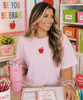 embroidered mini apple comfort colors shirt model image