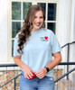 Embroidered Teacher Name With Apple Comfort Colors Shirt