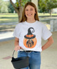 Monogrammed Pumpkin With Witch Hat Graphic T-Shirt