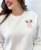  Embroidered Reindeer Antler Monogram Sweatshirt 