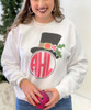  Monogrammed Snowman With Leopard Band On Hat Graphic Shirt 