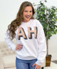  Shadow Block Monogram Graphic Sweatshirt - White - DOORBUSTER 