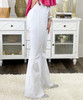 Flare With Me High Waist Stretch Disco Bell Bottom Pants - White 