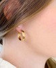  Broke Circle Mini Layered Open Hoop Earrings - Gold 