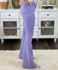  Flare With Me High Waist Stretch Disco Bell Bottom Pants - Lavender 