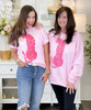  Preppy Pink Cheetah Graphic Sweatshirt 