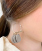  Balancing Act Crooked Disc Hoop Earrings - Gray 