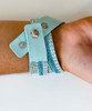  Touch Of Pretty Mix Studs Slit Layer Cuff Bracelet - Baby Blue 