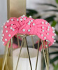  Take It Easy Big Pearl Studded Knotted Headband - Pink 