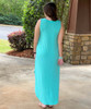  Nothing But A Breeze Sleeveless Side Slit Maxi Dress With Pockets - Mint 