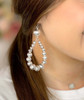  Be Good To Yourself Satin Ball Beads Teardrop Earrings - Silver 