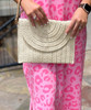  Close Friends Straw Foldover Convertible Clutch - Straw 