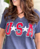  USA Bella Canvas V-Neck Shirt 