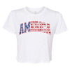  America Stars And Stripes Bella Canvas Flowy Cropped Tee 