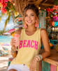 distressed beach comfort colors tank top model image