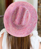  Country Girl Rhinestone Studded Fedora Hat - Pink 