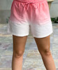  Summer Haze French Terry Ombre Drawstring Shorts - Coral 