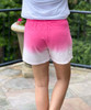  Summer Haze French Terry Ombre Drawstring Shorts - Fuchsia 