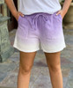  Summer Haze French Terry Ombre Drawstring Shorts - Lavender 