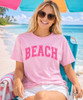 distressed beach comfort colors tee pink