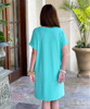  Looking For A Good Time V-Neck Rolled Sleeve Dress - Mint 