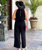  Need A Favor Frill Mock Neck Jumpsuit With Pockets - Black 