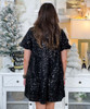 Sparkle Bright Sequin Shirt Dress - Black