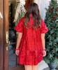 Sparkle Bright Sequin Shirt Dress - Red