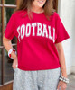  Distressed Arched Football Graphic Tee Shirt 