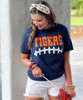  Customizable Football Laces Bella Canvas Tee 