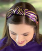 Classy Until Kickoff Stripe Sequin Headband - Purple/Gold 