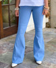  Flare With Me High Waist Stretch Disco Bell Bottom Pants - Baby Blue 