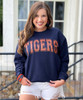  Customizable Distressed Football Team Crewneck Sweatshirt 